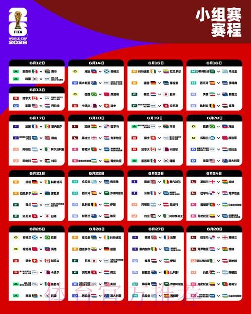 2026世界杯小组赛赛程官方发布观看指南官网入口